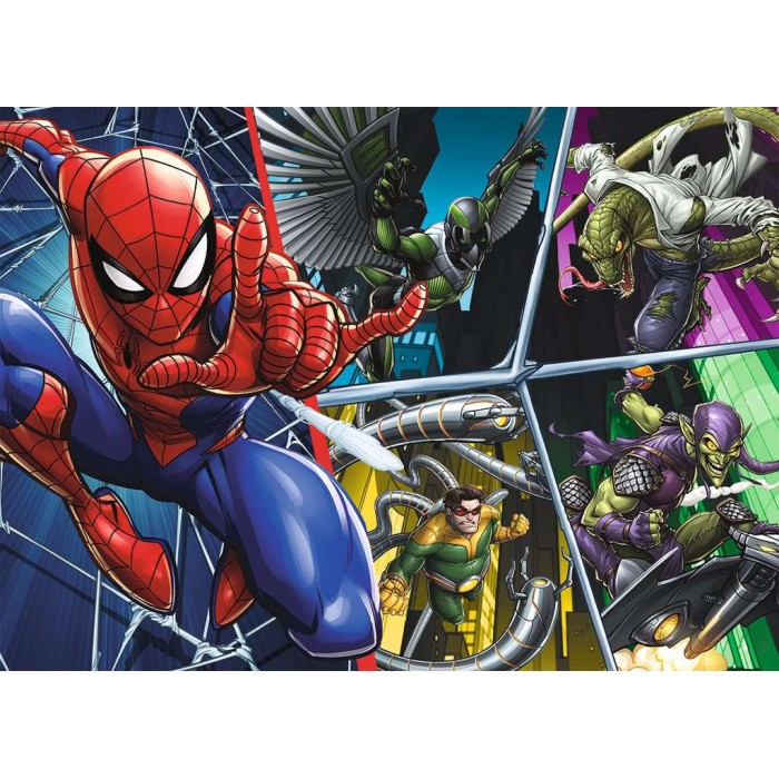 Puzzle Nathan-86185 Spider-Man Contre les Méchants