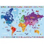 Puzzle  Nathan-86883 Pièces XXL - Carte du Monde