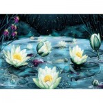 Puzzle  Nova-Puzzle-41085 Fleurs de Lotus dans une Nuit étoilée