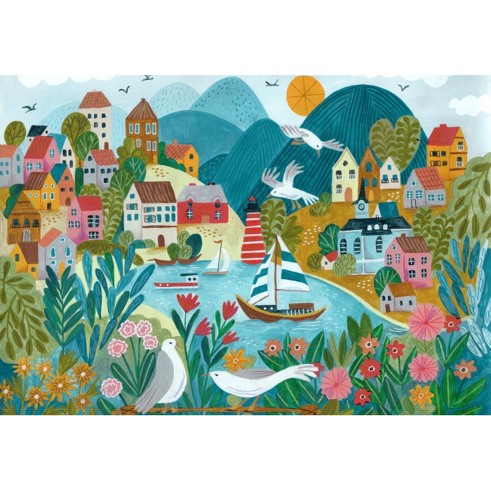 Puzzle  Pieces-Peace-F-00211 Village Côtier