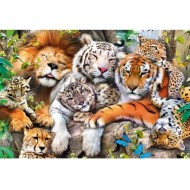  Trefl-20152 Puzzle en Bois - Wild Cats in the Jungle