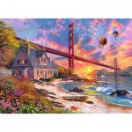  Trefl-20164 Puzzle en Bois - Sunset at Golden Gate